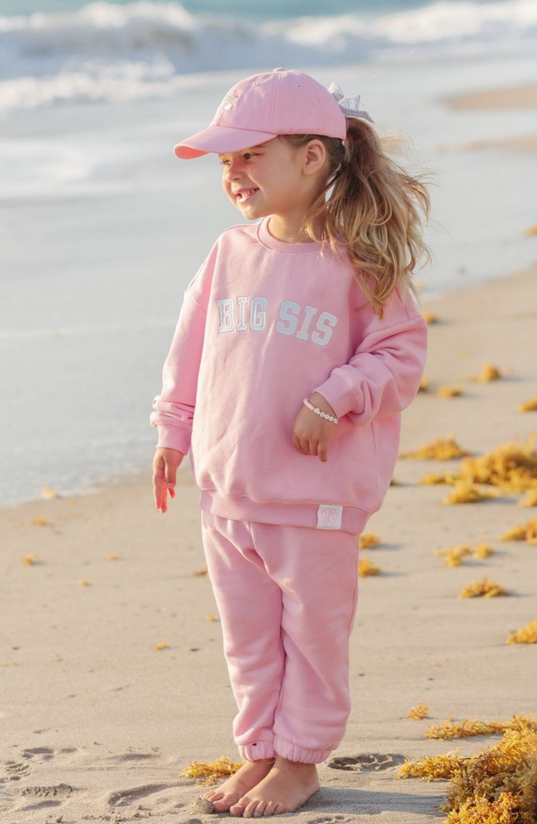 Bits & Bows Big Sis Sweatshirt, Alternate, color, Pink/White