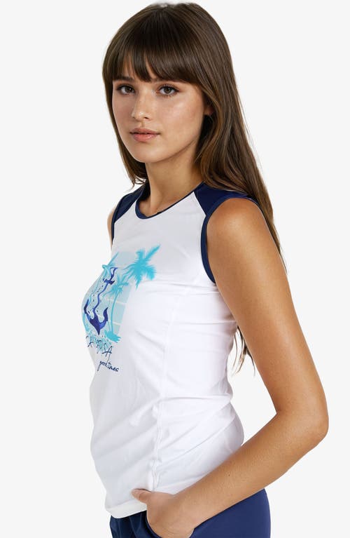 Calypsa Plus Size Loose Fit Maya Swim Top In White