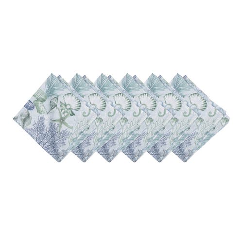 C & F Home C&f Home Shoreline Waters Cotton Napkins Set Of 6 In Blue