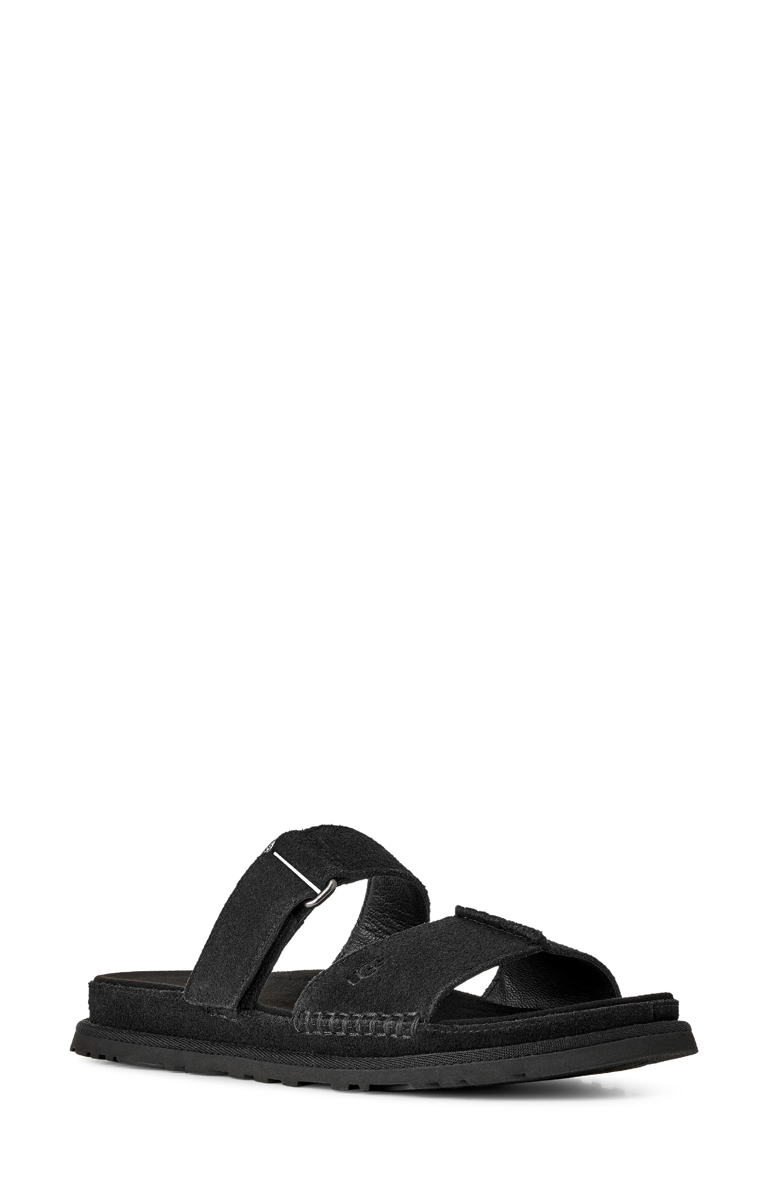 UGG<sup>®</sup> GoldenGaze Slide Sandal, Main, color, Black