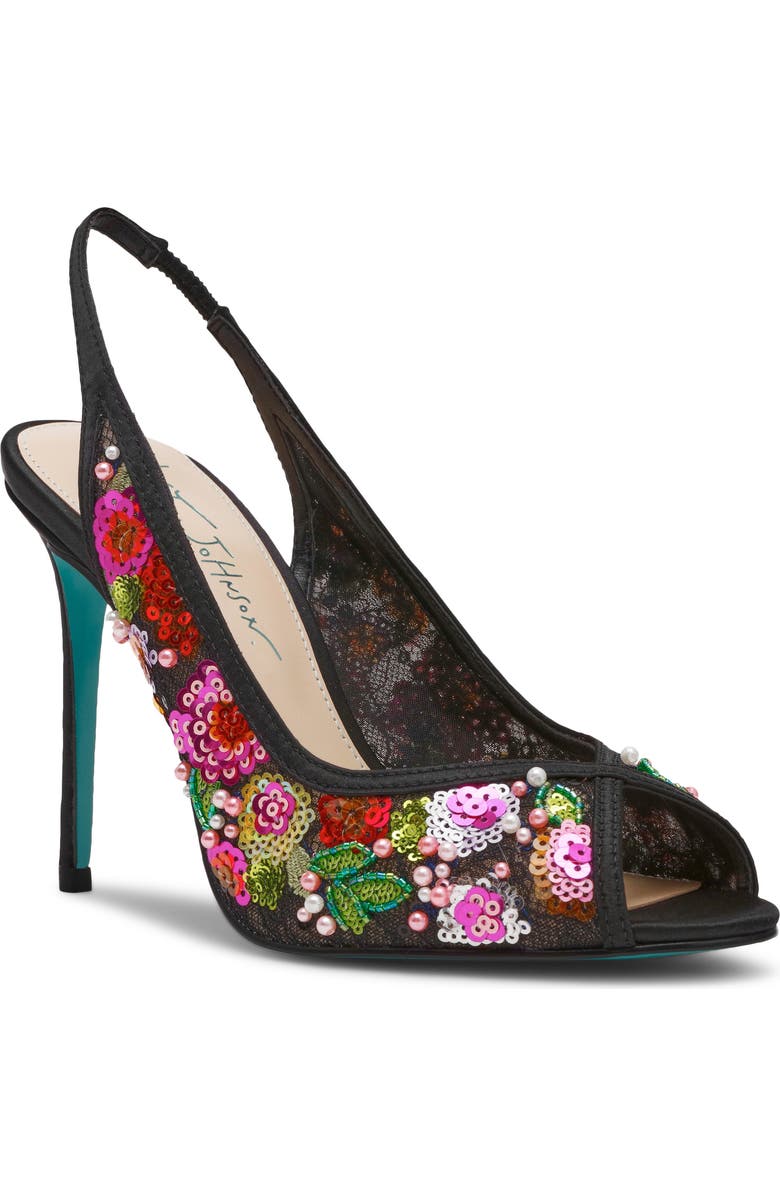Betsey Johnson Gerri Sequin Slingback Sandal, Main, color,