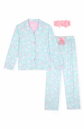 SLEEP ON IT Kids' Unicorn Two-Piece Long Pajamas & Headband Set
