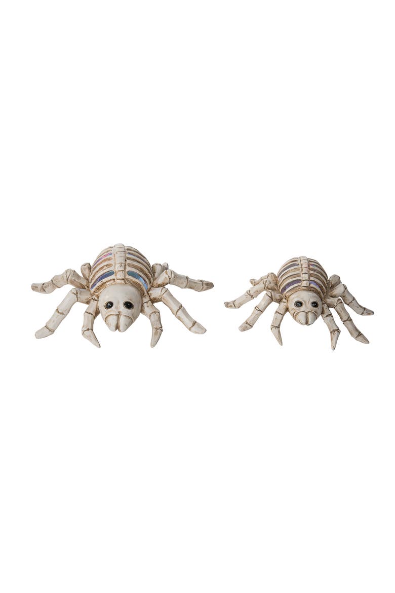 Light Up Skeleton Spiders Set of 2 Halloween Decor, Main, color, White