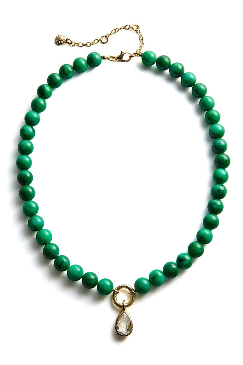 Janette Beaded Pendant Necklace, Main, color, GREEN