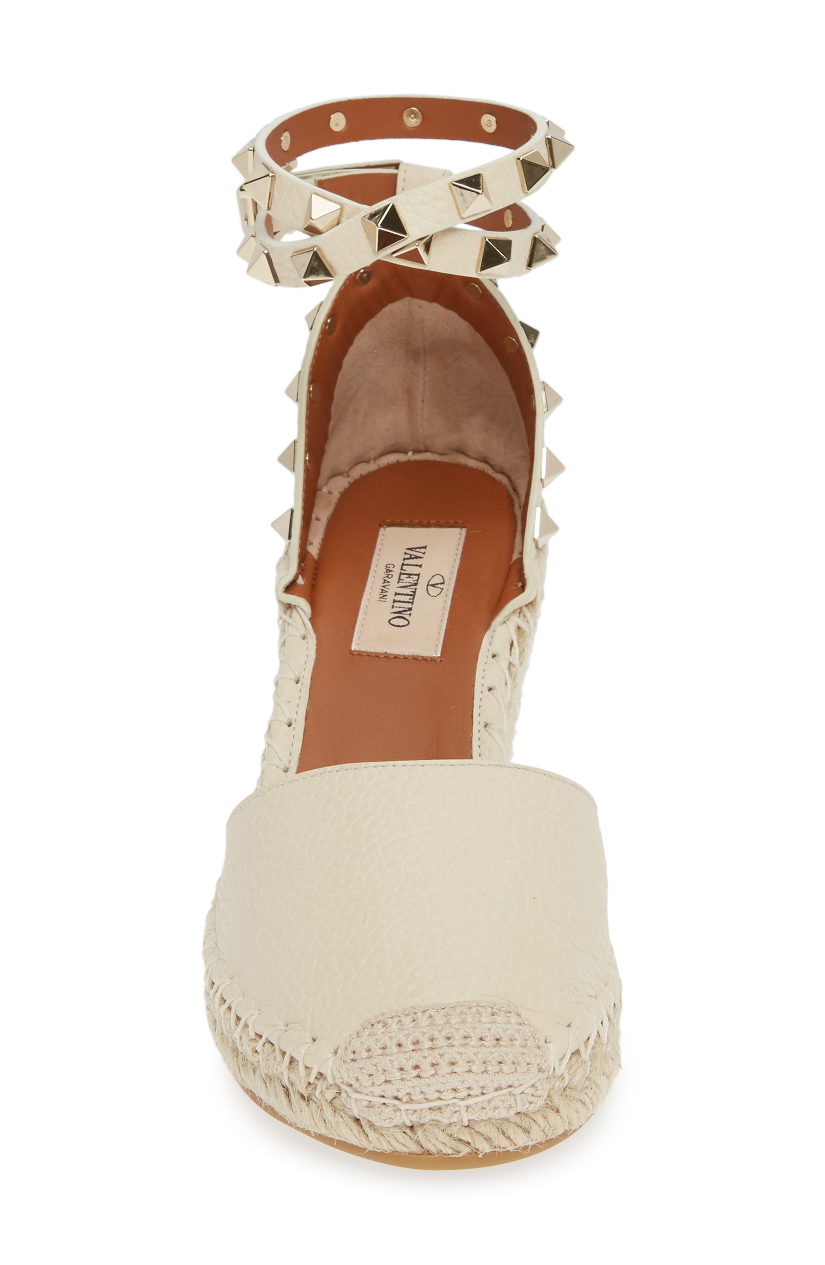 Valentino Garavani Rockstud Espadrille Wedge Sandal, Alternate, color, 