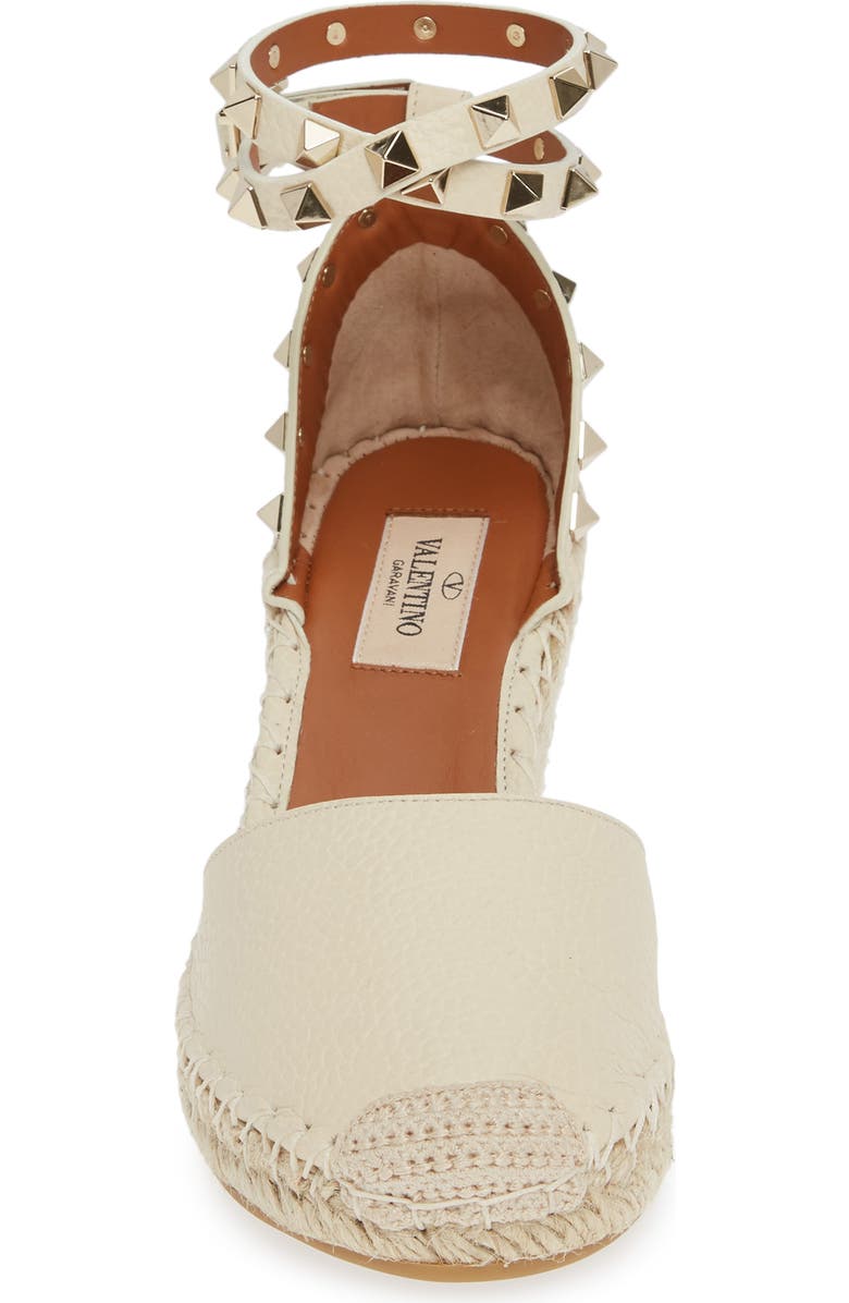 Valentino Garavani Rockstud Espadrille Wedge Sandal, Alternate, color,