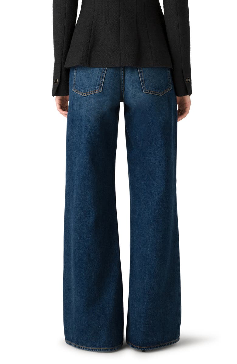 ST. JOHN Paseo Nonstretch Denim Wide Leg Jeans, Alternate, color, Dark Indigo