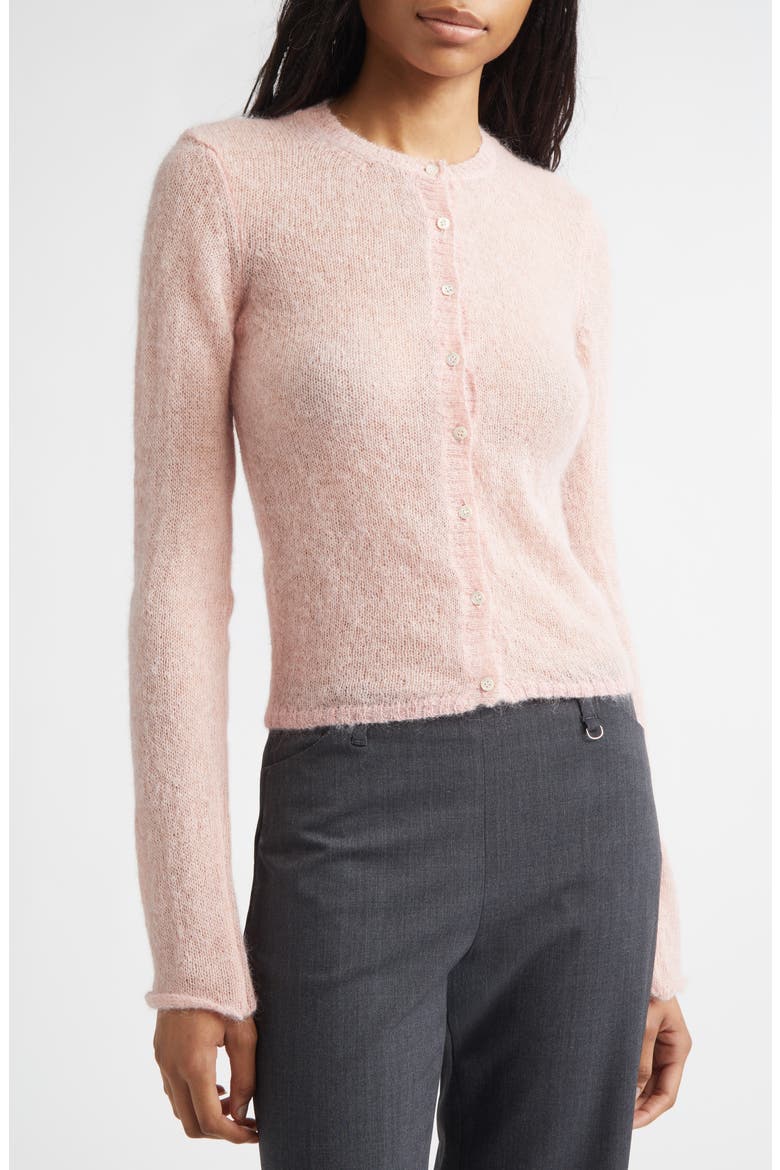 Tantal Mohair & Alpaca Blend Cardigan, Alternate, color, PINK