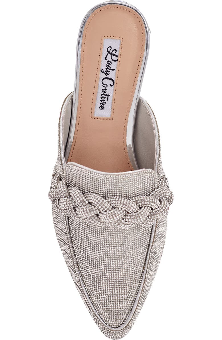 LADY COUTURE Micro Rhinestone Loafer Mule, Alternate, color, Silver