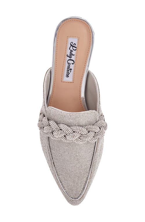 Lady Couture Micro Rhinestone Loafer Mule In Silver