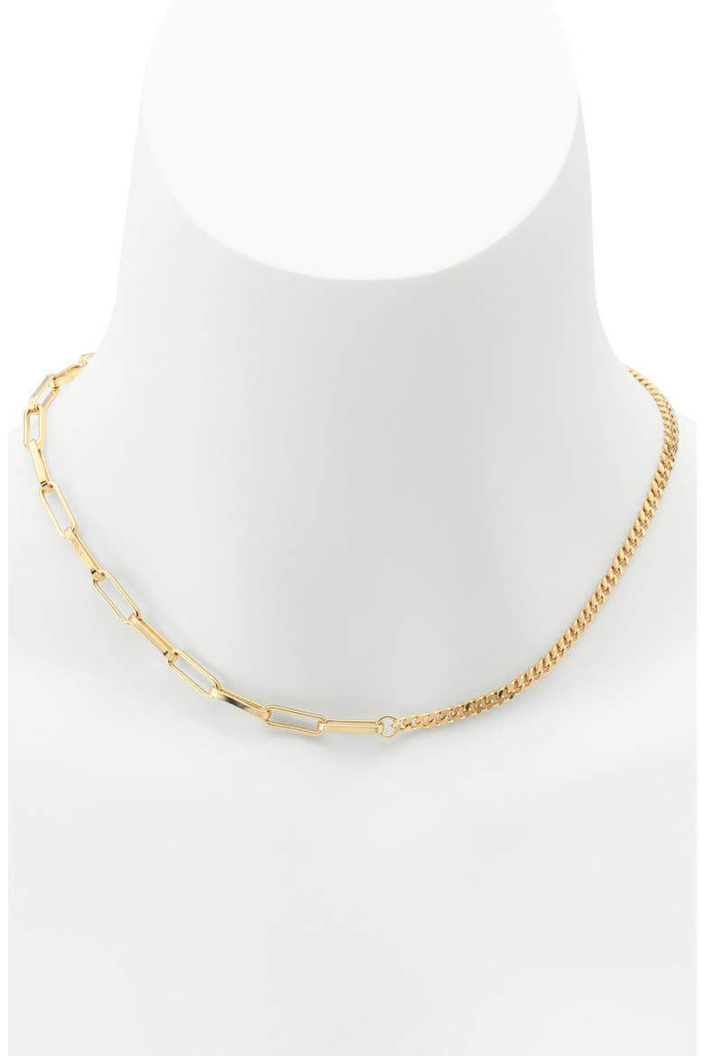 Mix Chain Necklace, Alternate, color, SHINY GOLD