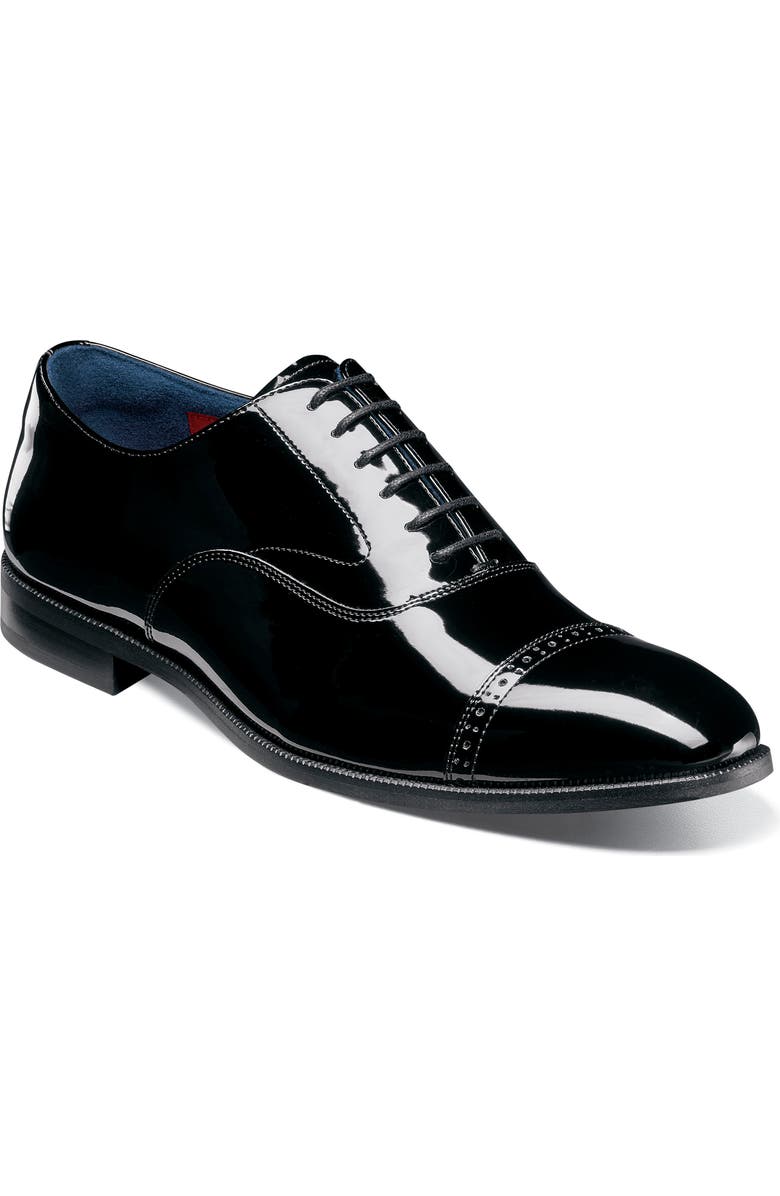 Stacy Adams Concorde II Patent Cap Toe Wholecut Shoe, Main, color, Black Patent