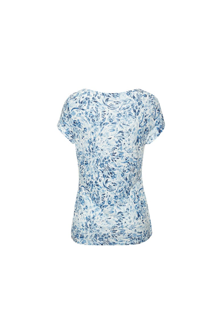 Floral Ruched V-Neck Top, Alternate, color, Blue Floral