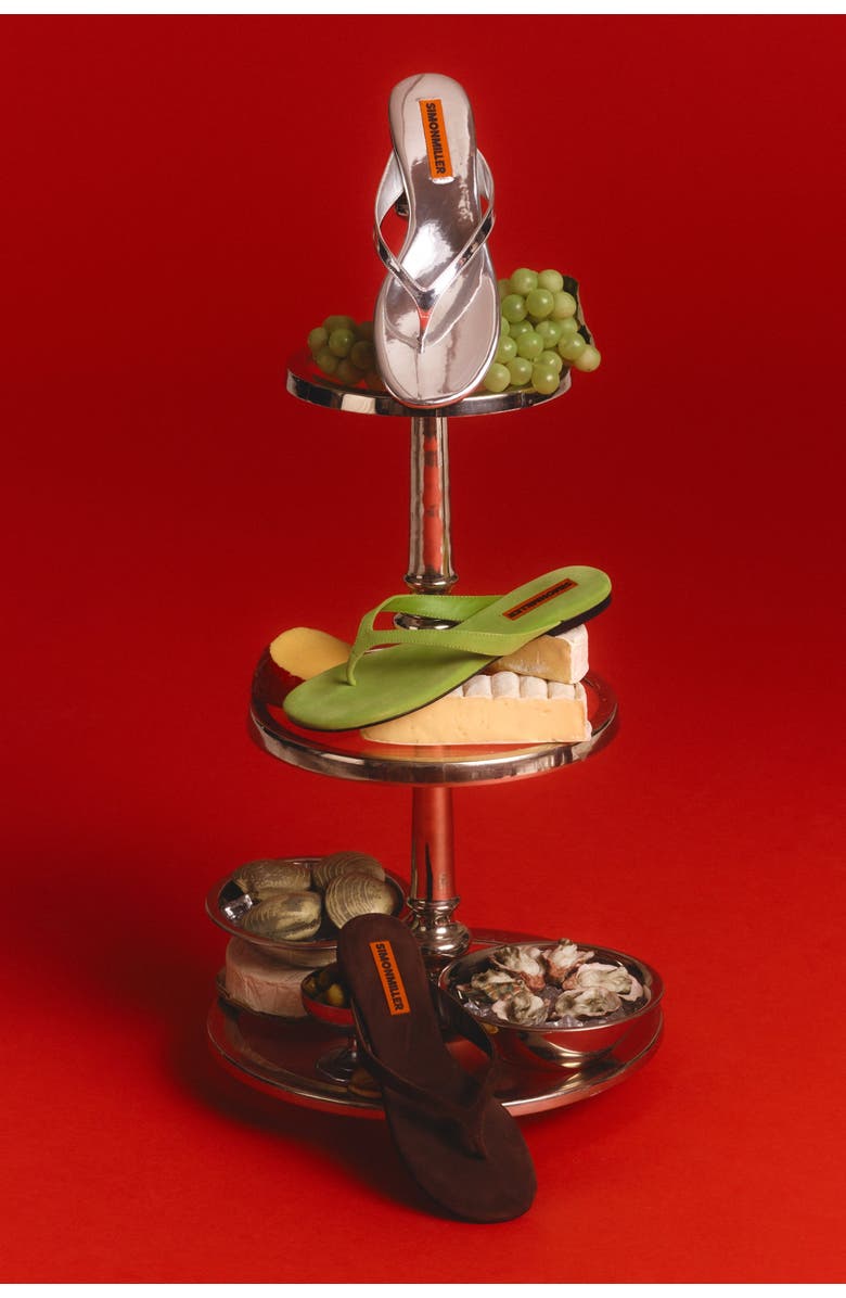 SIMONMILLER Suede Riviera Thong Sandal, Alternate, color, Matcha