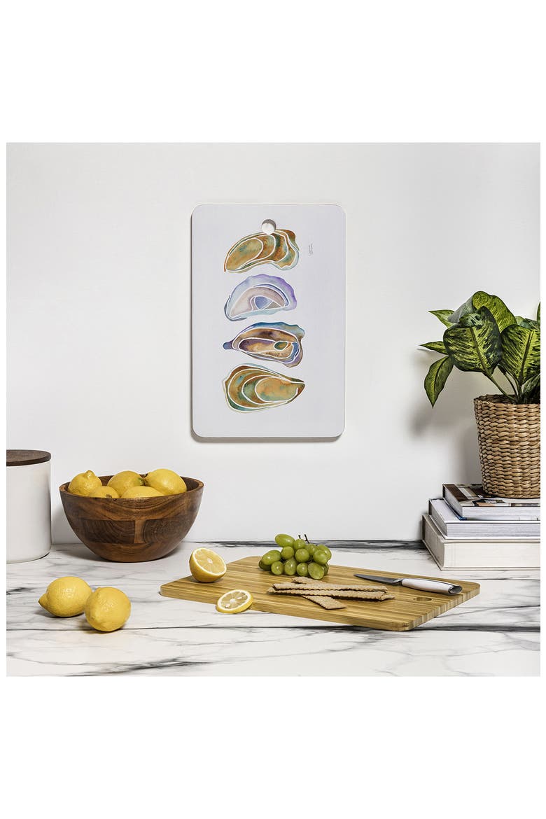 Ocean Floor Shell Print Cutting Board, Alternate, color, WHITE