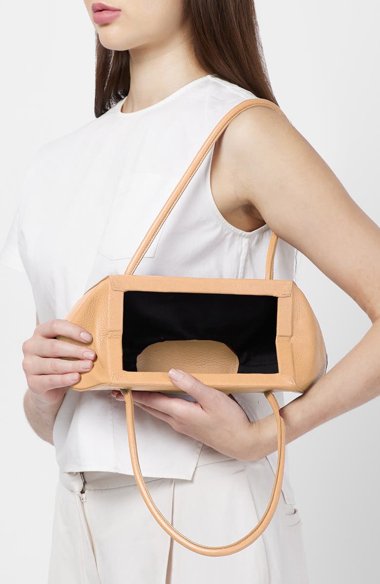 behno Mini Elizabeth Baguette Pebble Leather Shoulder Bag, Alternate, color, Peach