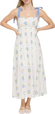 Blu Pepper Floral Tie Strap Sundress