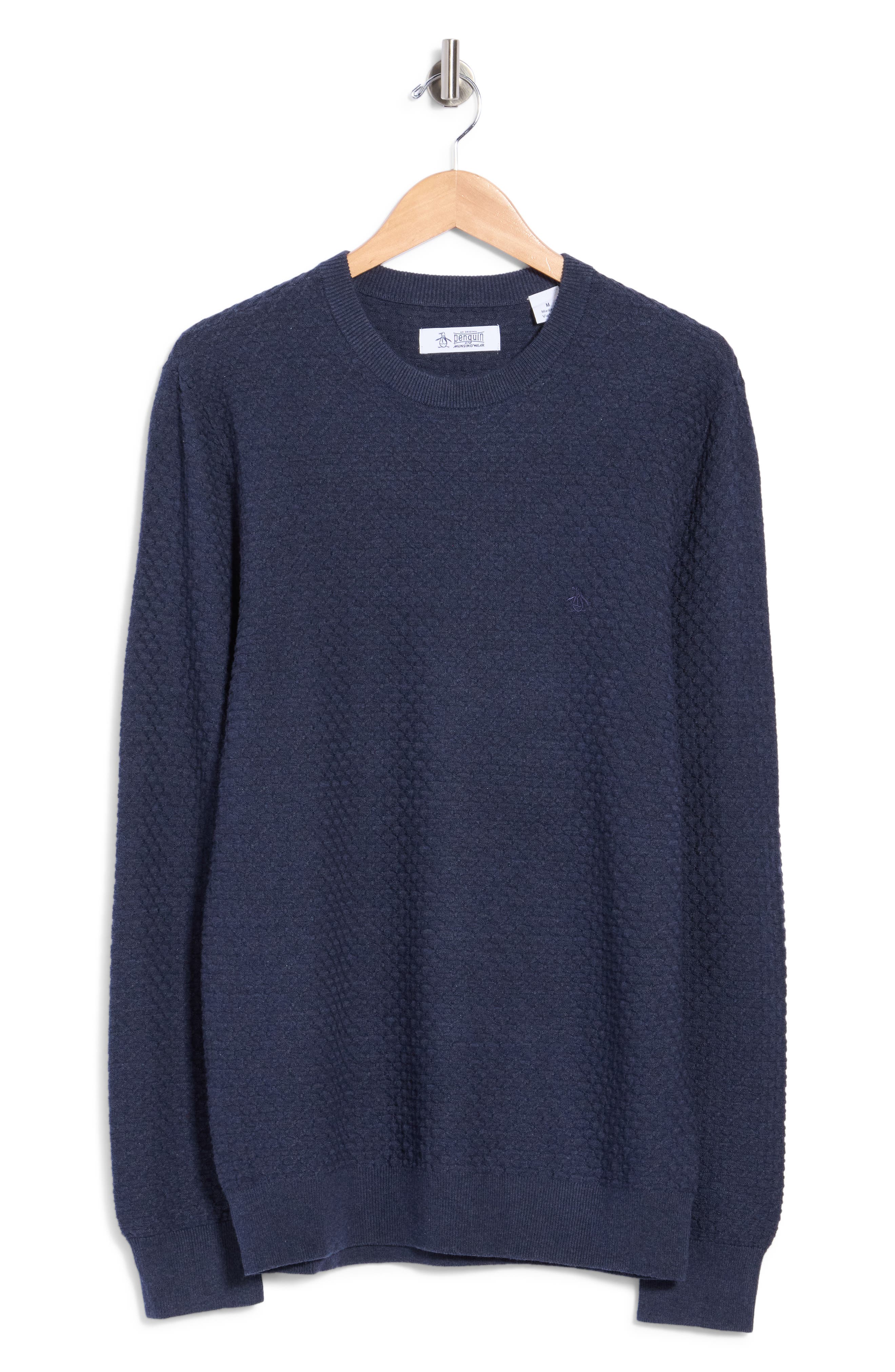 Geometric Textured Crewneck Sweater