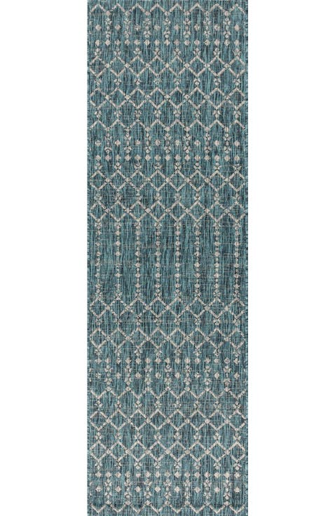 Ourika Moroccan Geometric Textured Weave Indoor/Outdoor Area Rug