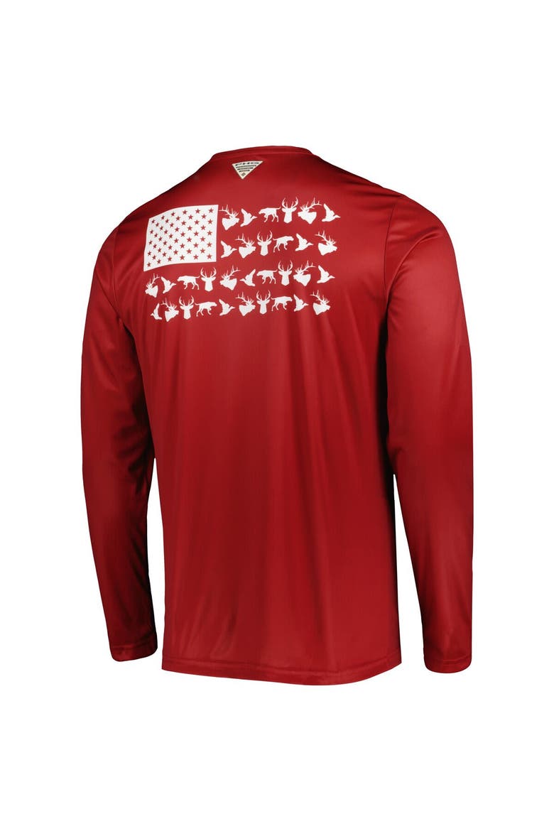Men's Columbia Crimson Alabama Crimson Tide Terminal Shot Omni-Shade Omni-Wick Long Sleeve T-Shirt, Alternate, color, Crimson