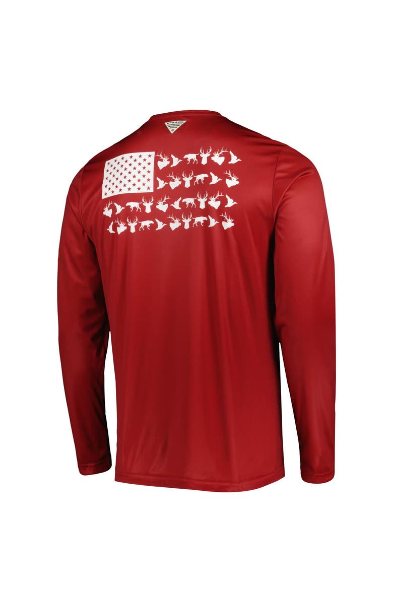 Columbia Men's Columbia Crimson Alabama Crimson Tide Terminal Shot Omni-Shade Omni-Wick Long Sleeve T-Shirt, Alternate, color, 