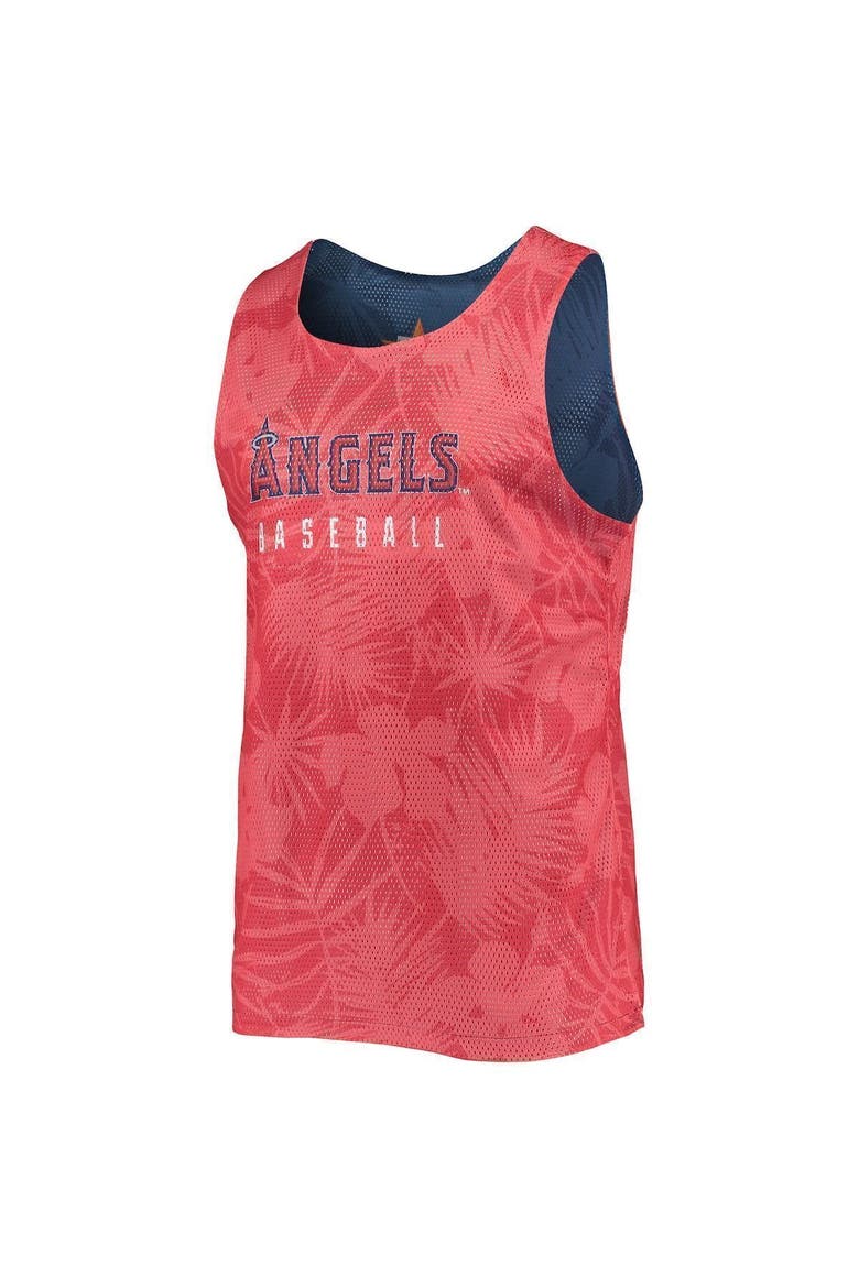 Men's FOCO Red/Navy Los Angeles Angels Floral Reversible Mesh Tank Top, Alternate, color, Red