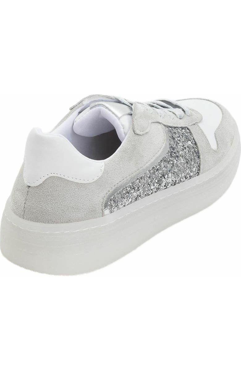 Forever & Always Shoes Felipe Glitter Leather Sneakers, Alternate, color, Silver Leather