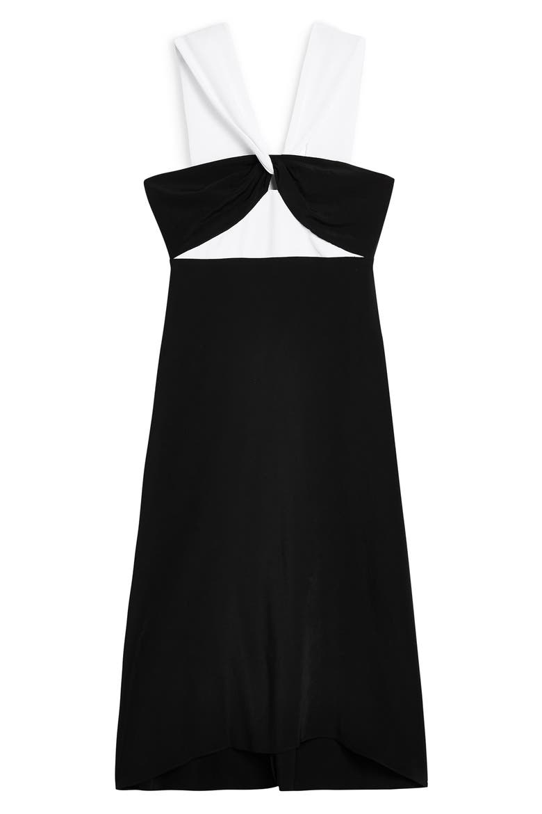Halter Midi Cocktail Dress, Alternate, color, BLACK MULTI