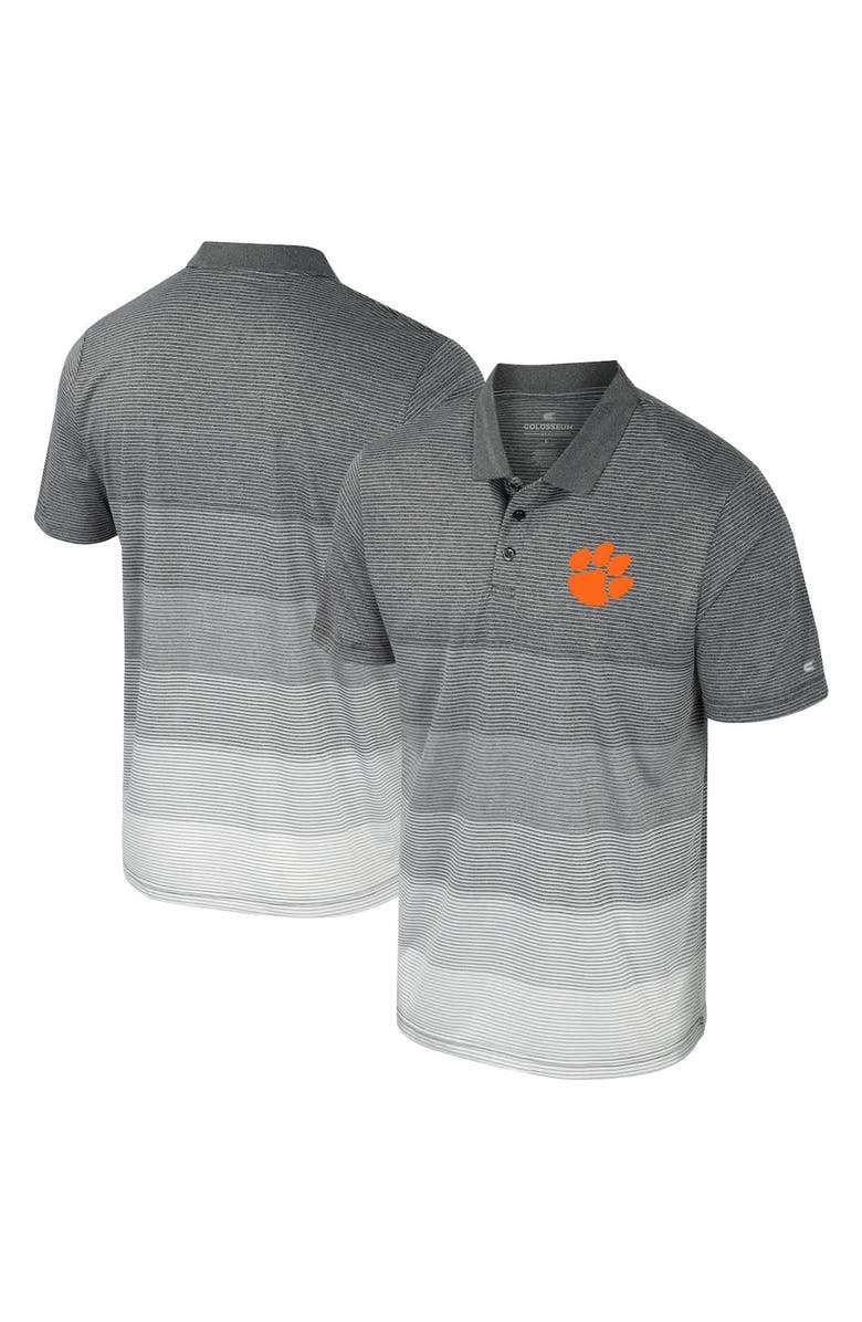 COLOSSEUM Men's Colosseum Gray Clemson Tigers Striped Mesh Polo, Main, color, Gray