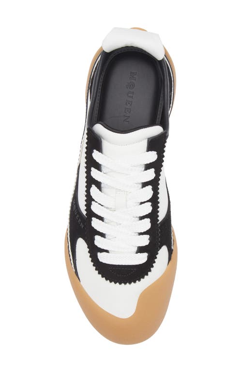 Alexander Mcqueen Oversized Calfskin Sneakers With Distinctive Rounded Sole In Multi