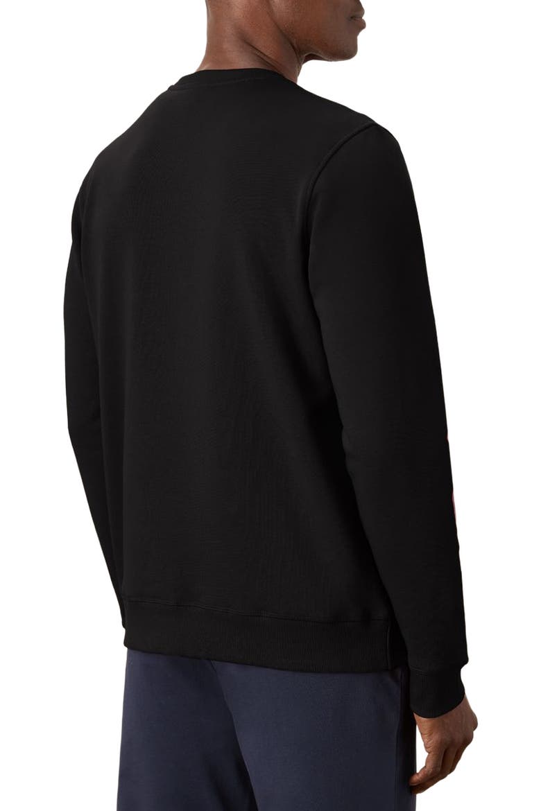 Organic Cotton Cloud Brushed Fleece Crew Sweatshirt, Alternate, color, Black