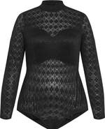 City Chic Constance Cutout Back Lace Bodysuit