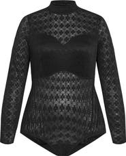 City Chic Constance Cutout Back Lace Bodysuit