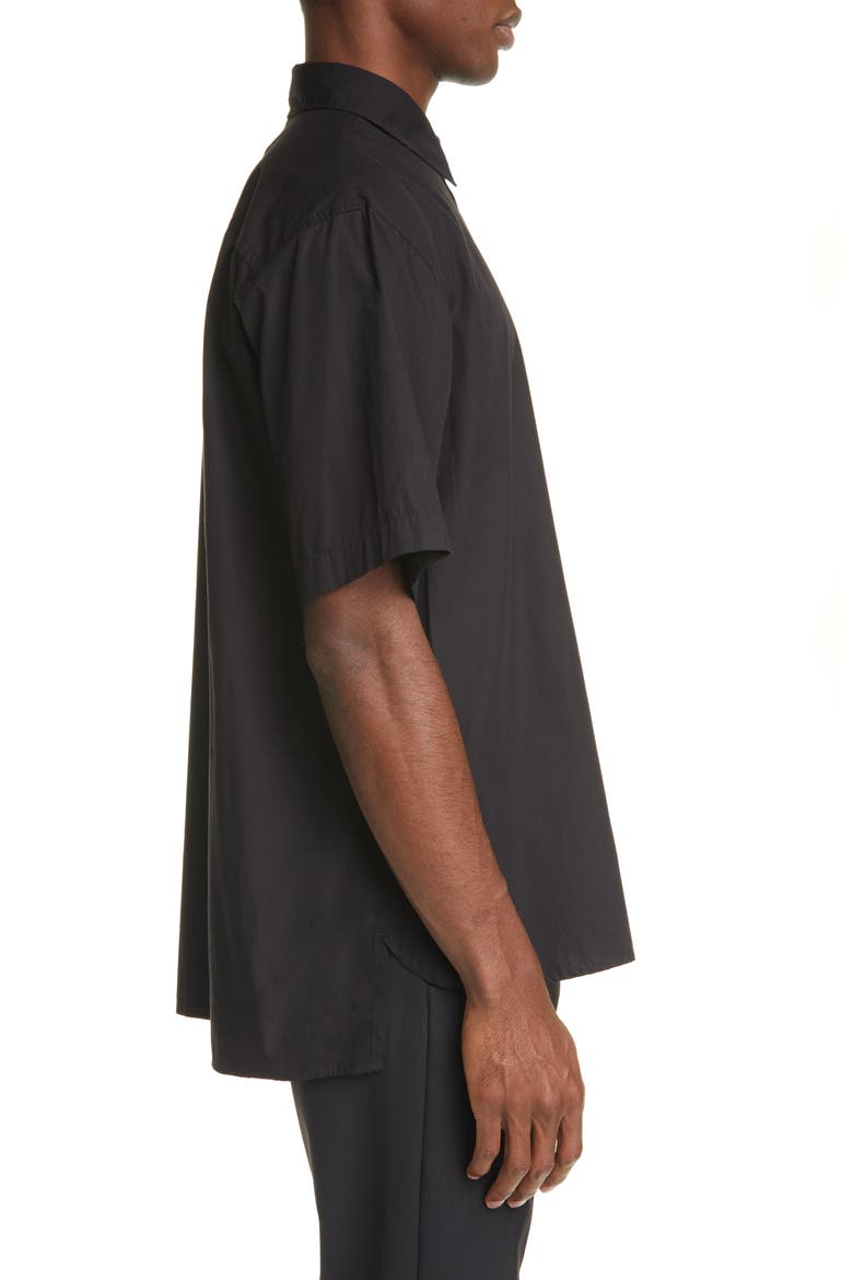 Shepton Oversize Short Sleeve Button-Up Shirt, Alternate, color, BLACK