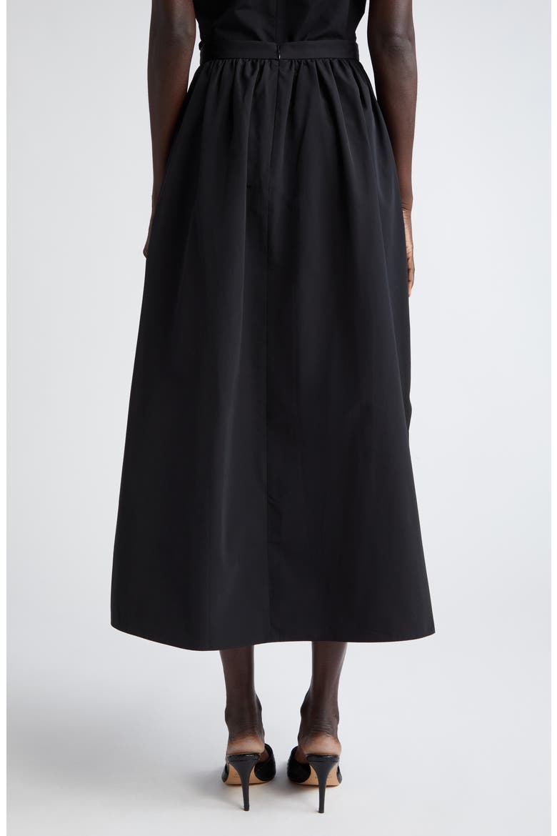 Techno Taffeta Midi Skirt, Alternate, color, BLACK