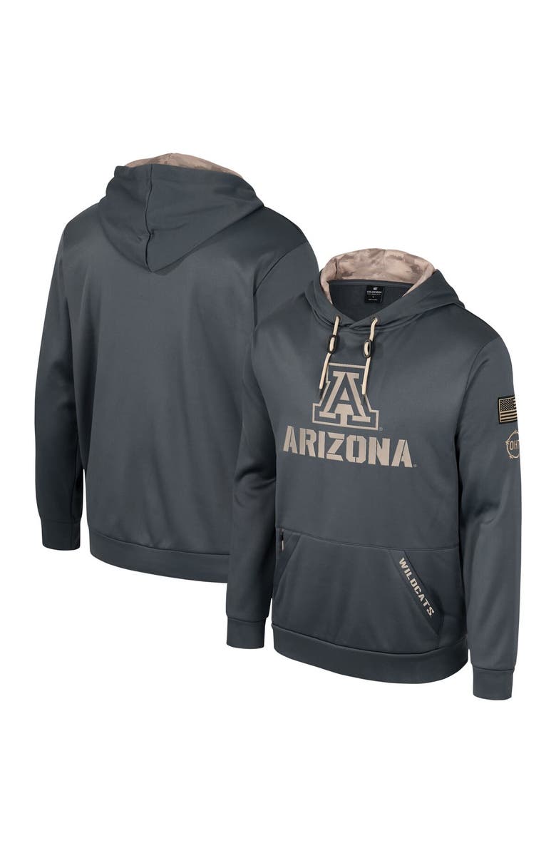 COLOSSEUM Men's Colosseum Charcoal Arizona Wildcats OHT Military Appreciation Pullover Hoodie, Main, color, Charcoal