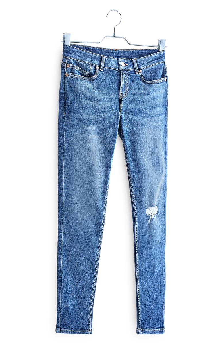 OWN Ripped Low Rise Stretch Skinny Jeans, Alternate, color,