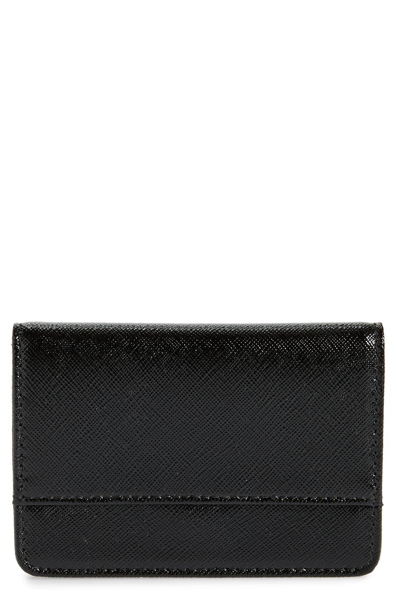 Nordstrom Ruby Saffiano Leather Cardholder, Main, color, 