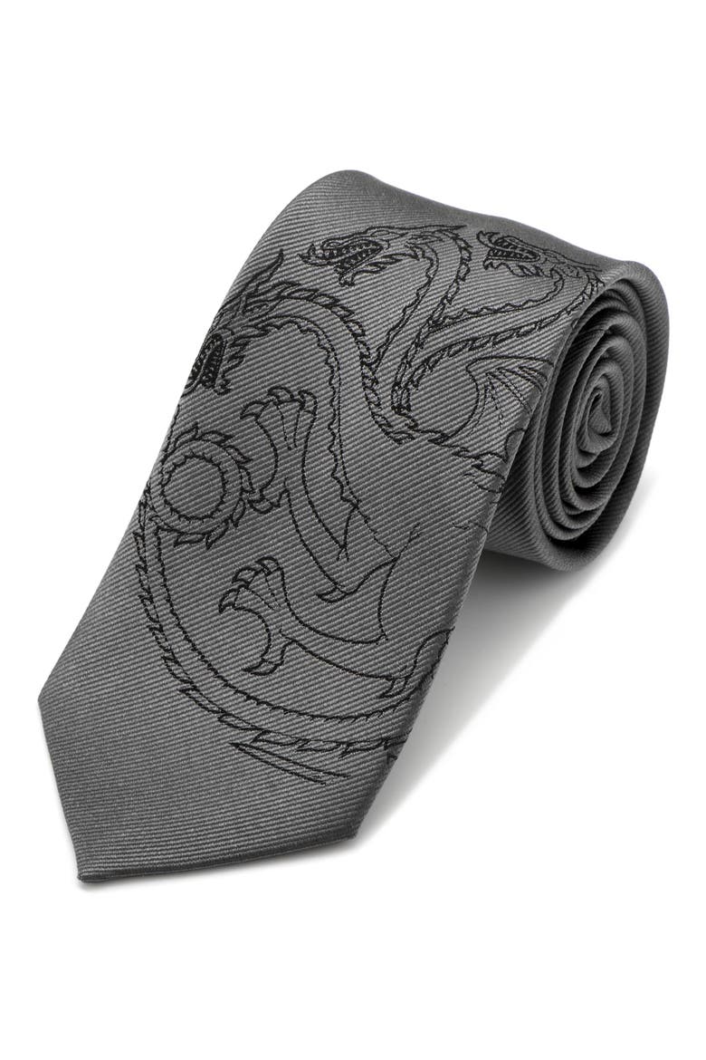 Game of Thrones Targaryen Silk Tie, Main, color, GREY