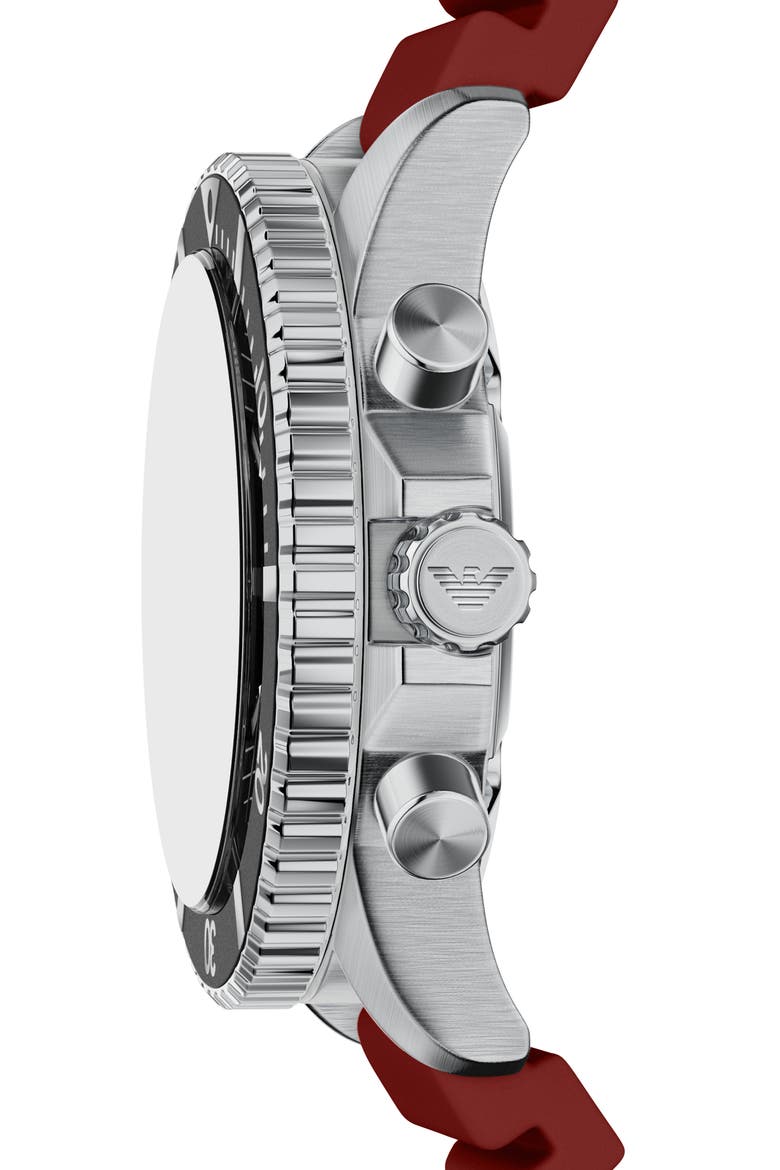 World Explorer Solar Chronograph Bracelet Watch Set, 43mm, Alternate, color, RED/ SILVER