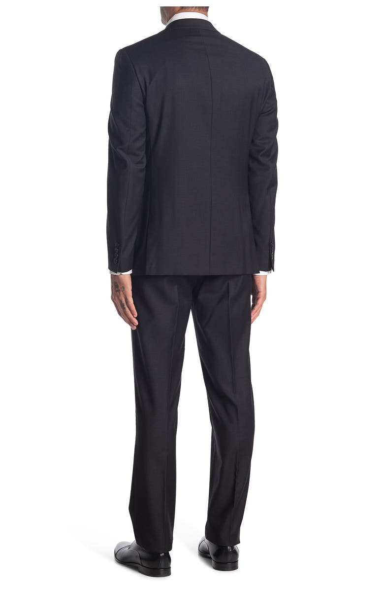Calvin Klein Charcoal Solid Two Button Notch Lapel Wool Suit, Alternate, color, 