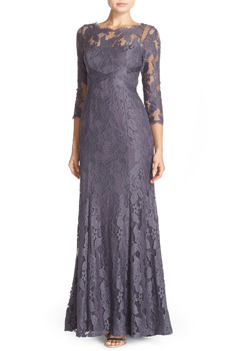 Adrianna Papell Illusion Yoke Lace Gown | Nordstrom