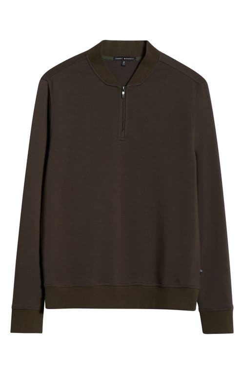 Robert Barakett Vance Half Zip Baseball Collar Pullover In Gray