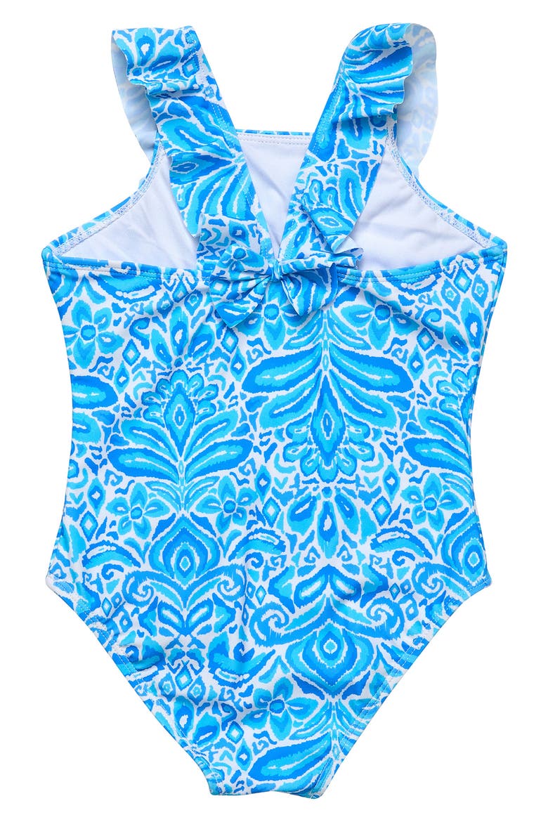 Santorini Blue Ruffle One-Piece Swimsuit, Alternate, color, BLUE