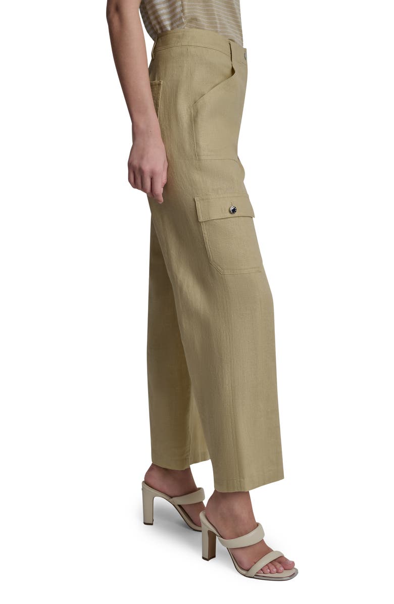 DKNY Linen Blend Cargo Pants, Alternate, color, Mojave Desert