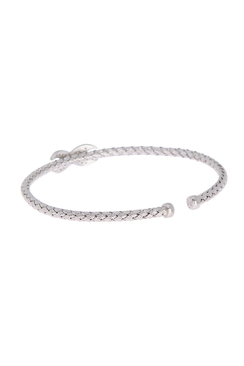Cubic Zirconia Infinity Twisted Cuff Bracelet, Alternate, color, WHITE