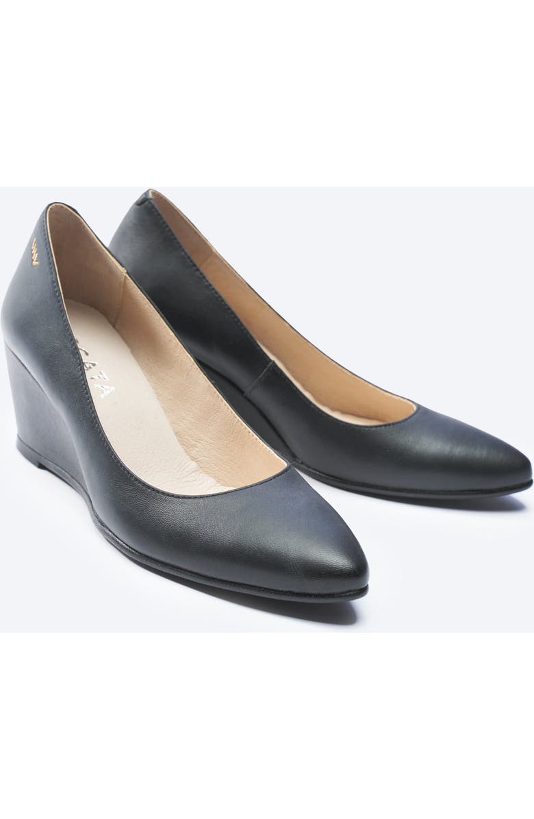 VISCATA Verona Leather Wedges, Alternate, color, Black