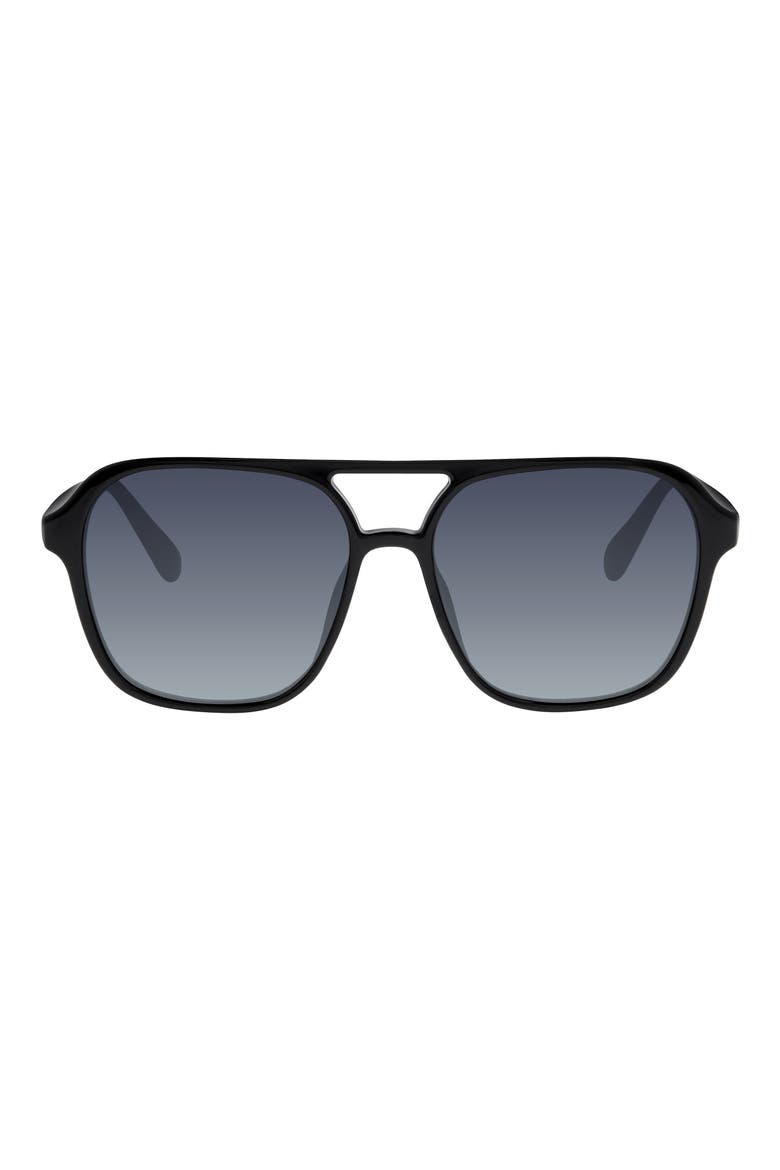 56mm Navigator Sunglasses, Main, color, BLACK