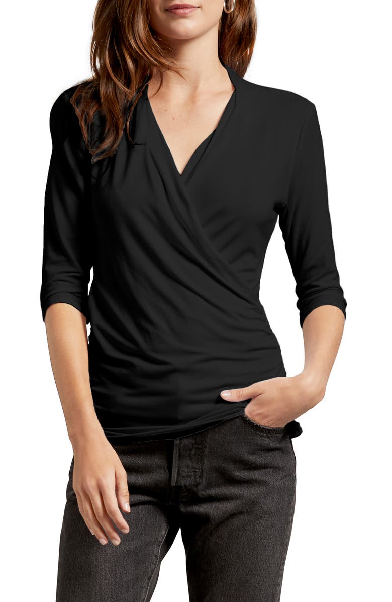 Michael Stars Anne Faux Wrap Tee, Main, color, 