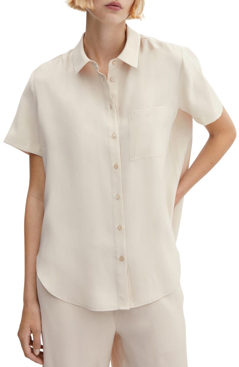 MANGO Short Sleeve Button-Up Shirt, Main, color, 